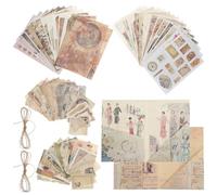 GLSTOY 2 Bags Scrapbook DIY Material Kit Retro Style Decorative Paper for Scrapbooking Assorted Color Pattern to Decorate Handbook and Journal for Photo Albums and DIY Origami