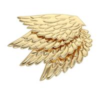 GLSTOY 2 Pairs Angel Wings Patches Angel Wing Embellishment Fabric Patches Easy Application and Versatile Use Large Golden for Backpacks and Shirts on Occasions