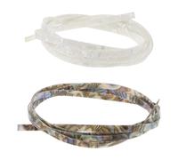 GLSTOY 2 Pcs Acoustic Guitar Binding Strips with Iridescent and White Shell Color, 1640x6x1.5mm Classical Guitar Edge Trim and Soundhole Rosette Inlay for Luthier Binding Supplies