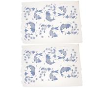 GLSTOY 2 Pcs High Temperature Pottery Clay Transfer Sheets Ceramic Underglaze Decal Paper Fish Pattern for Pottery Crafting and Ceramic Glaze Decoration