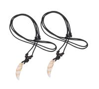 GLSTOY 2 Pcs Imitation False Tooth Necklace Unisex Acrylic Tooth Pendant Jewelry Retro Cool Necklace for Everyday Wear Symbolic Strength and Courage Accessory