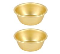 GLSTOY 2 Pcs Korean Traditional Rice Wine Bowls 12cm Small Yellow Ceramic Sake Cups for Hot Wine Serving and Party Use