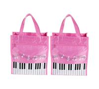 GLSTOY 2 Pcs Portable Tote Bag for Women Music Note Handbag with Piano Key Pattern Large Capacity Storage Bag for Music Books