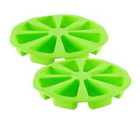 GLSTOY 2 Pcs Silicone Baking Moulds with 8 Divided Sections, Non-Stick Cake Slice Moulds for Oven Baking and Dessert Preparation