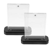 GLSTOY 2 Sets Magnetic Card Display Stands with Base for 35Pt Graded Game Cards Sleeves for Baseball