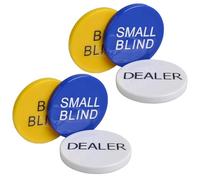 GLSTOY 2 Sets Poker Dealer Chips Small Blind and Big Blind Tokens Game Counting Chips for Poker and Bingo Gambling Tokens Plaything