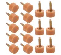 GLSTOY 20 Pairs Beige High Heel Shoe Replacement Tips, 10mm Round Fine Core Heel Caps, Non-Slip Noise-reducing Accessories for Formal Events and Weddings