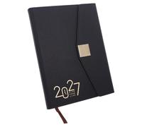 GLSTOY 2027 Daily Planner A5 Tri Fold Construction Notebook for Meetings and Academic Use with Pu Cover and Paper Pages, Weekly and Daily Productivity Organizer for Professionals