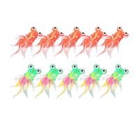 GLSTOY 20pcs Miniature Resin Goldfish Figurines, Simulated Tiny Fish Ornaments for DIY Crafts and Fairy Garden Decoration, Red and Green Mini Goldfish Statues for Aquarium and Dollhouse