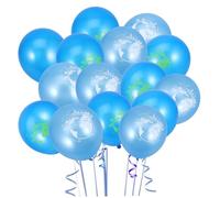 GLSTOY 20pcs World Map Balloons Set Light and Dark Blue Premium Latex School Party Supplies Classroom Decorations with Reusable Globe Design for Birthday and Gathering