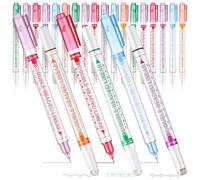 GLSTOY 24 Pcs Dual Tip Highlighter Pens with Unique Curved Roller and Fine Tips Multi-color Craft Markers for Students Teachers DIY Journals School Office Supplies