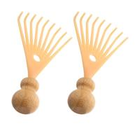 GLSTOY 2pcs Bamboo Head Scratcher Scalp Massager with Manual Claw for Effortless Itch Relief and Deep Cleansing, Portable Design on The Go Use and Business Trips
