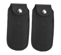 GLSTOY 2pcs Black Pu Leather Harmonica Storage Cases Portable Zippered Pouches for 10-hole Blues Harmonica Musician Accessories