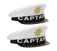 GLSTOY 2pcs Captain Yacht Hat Boat Captain Party Hat Classic Navy Style Breathable Polyester Fabric Resists Fading Easy to Clean Adults Nautical Themed Parties Summer