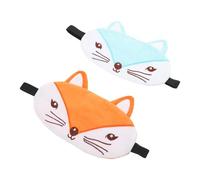 GLSTOY 2Pcs Cartoon Fox Sleep Mask, Soft Light Blocking Eye Cover Set, Comfortable Travel and Rest Eyewear, Orange and Blue Animal Designs