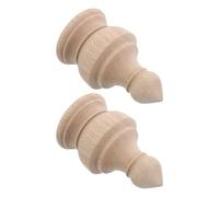 GLSTOY 2pcs Carved Wooden Post Caps for Staircase and Hand Railing, Spherical Wood Post Tops with Robust Holding Power, Decorative Accent for Home Improvement and Creative Needs