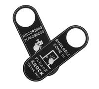 GLSTOY 2Pcs Double Sided Hotel Door Sign Stickers Recording in Progress Reusable Hanging Knob Sign for Home Office