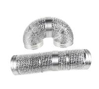 GLSTOY 2pcs Flexible Aluminum Foil Dryer Vent Hose for Dryer Ventilation Kit in Apartment Extra Thick Aluminum Foil Venting Hose Pipe for Clothes