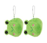 GLSTOY 2pcs Frog Coin Purse Small Plush Animal Shaped Wallet Cute Change Purse Zipper Pouch Keychain Mini Bag for Parties and Outdoor Travel