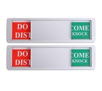 GLSTOY 2pcs Magnetic Privacy Sign Slider for Office and Restroom, Aluminum Scratch-proof Door Indicator, Slide to Change Occupied Or Vacant, Please Knock Sign for Meeting Rooms