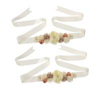 GLSTOY 2pcs Maternity Sash Mom Floral Shower Sash Belly Band Gender Reveal Photo Props