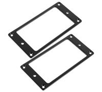 GLSTOY 2pcs Metal Humbucker Pickup Covers Flat Iron Guitar Pickup Frames Dual Coil Replacement Rings for Electric Guitar Protection Black