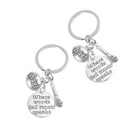 GLSTOY 2pcs Microphone Key Chains Key Chain Adorn Creative Zinc Alloy Decorative Decors to Decorate Bags for Music Lovers Stylish Musical Accessories