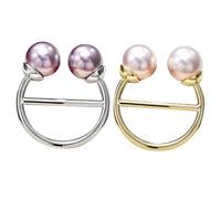 GLSTOY 2pcs Multifunctional Scarf Buckles for Women, Metal Clothes Hemline and T-shirt Knot Fixing Clips, Fashionable Silver Gray Gold White Dressing Accessories