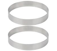 GLSTOY 2pcs Pizza Saucing Tool Pizza Ring Pastry Mousse Rings Stainless Steel Round Multi-Purpose Baking Tool for Making Muffins and Scones