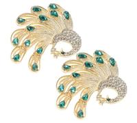 GLSTOY 2PCS Rhinestone Peacock Bird Brooch Pins for Women Elegant Cardigan Sweater Accessories with Luxury Craftsmanship Unique Eye Catching Design for Daily Wear and Formal Events