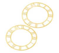 GLSTOY 2pcs Roman Numeral Wall Clock Decals Mirror Clock Wall Cling Acrylic round Circular Stickers Easy DIY Installation Scratch Resistant Golden for Home Decor Living Room