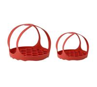 GLSTOY 2pcs Silicone Cooker Slings Steamed Egg Rack Pot Lifter Heat Resistant Non-stick for Cooking and Baking Veggies Food