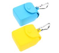 GLSTOY 2pcs Silicone Storage Bags with Hanging Hook Versatile Coin Purse Key Holder Durable Earphone Case Reusable Pouch for Organizing Items