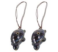 GLSTOY 2pcs Turtle Shaped Ceramic Ocarina Instrument with Six-hole Design, Portable and Versatile Musical Tool for Beginners, for Outdoors and Music Journey