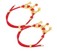 GLSTOY 2pcs Vintage Mahjong Bracelet for Women Chinese Feng Shui Wrist Rope with Elegant Cultural Jewelry for Mahjong Lovers and Stylish Gift