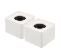 GLSTOY 2pcs White Abs Square Cube Interview Microphone Logo Flags Professional Mic Station Marks for News Reporting and Ktv Use