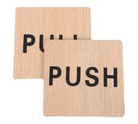 GLSTOY 2pcs Wooden Push Signs Pull Door Signs Simple Design Instruction Easy to Use for Restaurants and Commercial Space