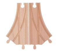 GLSTOY 2Pcs Wooden Train Track Accessories Double-Pin Switch Tracks Wooden Railway Junction Compatible with Thomas Train Sets Educational for Boys