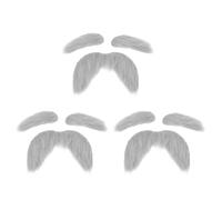 GLSTOY 3 Sets Fake Mustache and Eyebrows Set Self Adhesive Fake Eyebrows Beard Realistic Design Plush Fiber Super Adhesive for Men Ages Party Dress