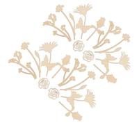 GLSTOY 30pcs Beige Rose Flower Shape Wooden Chips for DIY Crafts, Smooth Surface Floral Wood Ornaments for Hand Painting and Lettering Decoration