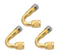 GLSTOY 3pcs Copper Tire Stem Extension Adaptor 45 Degree Angle, Multi-purpose Valve Stem Extensions for Easy Tire Inflation of Rvs and Vehicles, Golden Finish