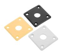 GLSTOY 3pcs Guitar Electrosocket Plate Plastic Square Jack Plate Base for Electric Guitars Black White Yellow