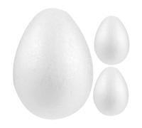 GLSTOY 3pcs Large Foam Eggs 20cm White Blank Lightweight Simulation Egg Decorations for DIY Easter Painting Home Party Handmade School Crafts