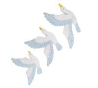 GLSTOY 3pcs Mediterranean Style Resin Seagulls Wall Decor Set, Creative Beach Themed Wall Hanging Sculpture for Room Decoration and Party, White Seabirds Accent