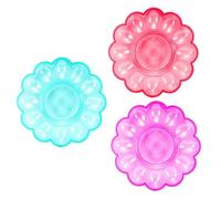 GLSTOY 3pcs Plastic Egg Tray Multi-grids Egg Case with Compact Design Assorted Color Prevents Collision and Breaking for Kitchen Cabinets Random Color