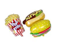 GLSTOY 3pcs Popcorn, Hot Dog Hamburger Foil Balloons Party Decorations Set for Birthday Movie Night Picnic Bbq Supplies