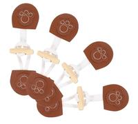 GLSTOY 4 Pairs Brown Wood and Olive Leather Toggle Buttons Horn Coat Buckles DIY Decorative Fasteners for Cardigans Overcoats and Woolen Clothing