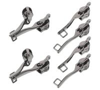 GLSTOY 4 Pairs Nylon Double-Layer Metal Zip Zipper Pull Replacement Single Lock Hole for Suitcases, Detachable Zipper Slider Accessories in Mirror Gun Color, Suitable for Travel Bags and