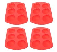 GLSTOY 4pcs Candle Making Silicone Mold Strawberry Candle Soap Mold 6-Slots Multipurpose Versatile Silicone with Unique Strawberry Design for Art Crafts Christmas and Valentine's Day