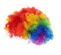 GLSTOY 4pcs Colorful Afro Curly Clown Wig Synthetic Short Curly Rocker Party Hair for Disco Halloween Carnival Cosplay Fancy Dress Up